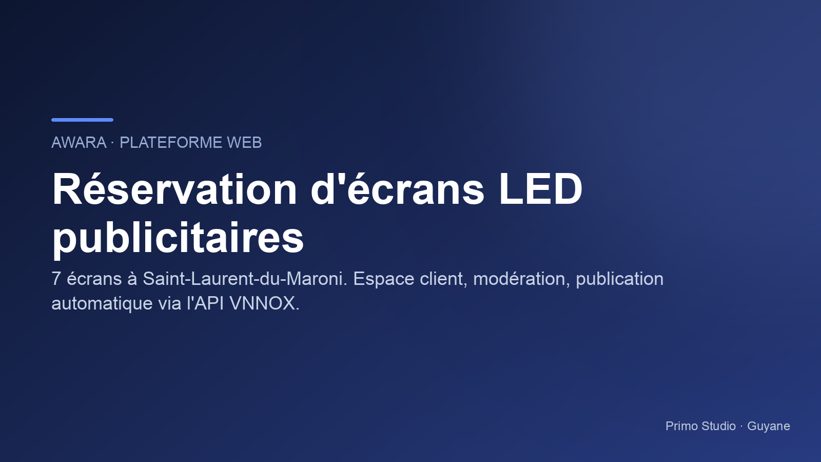 Awara : plateforme de réservation d'écrans LED publicitaires