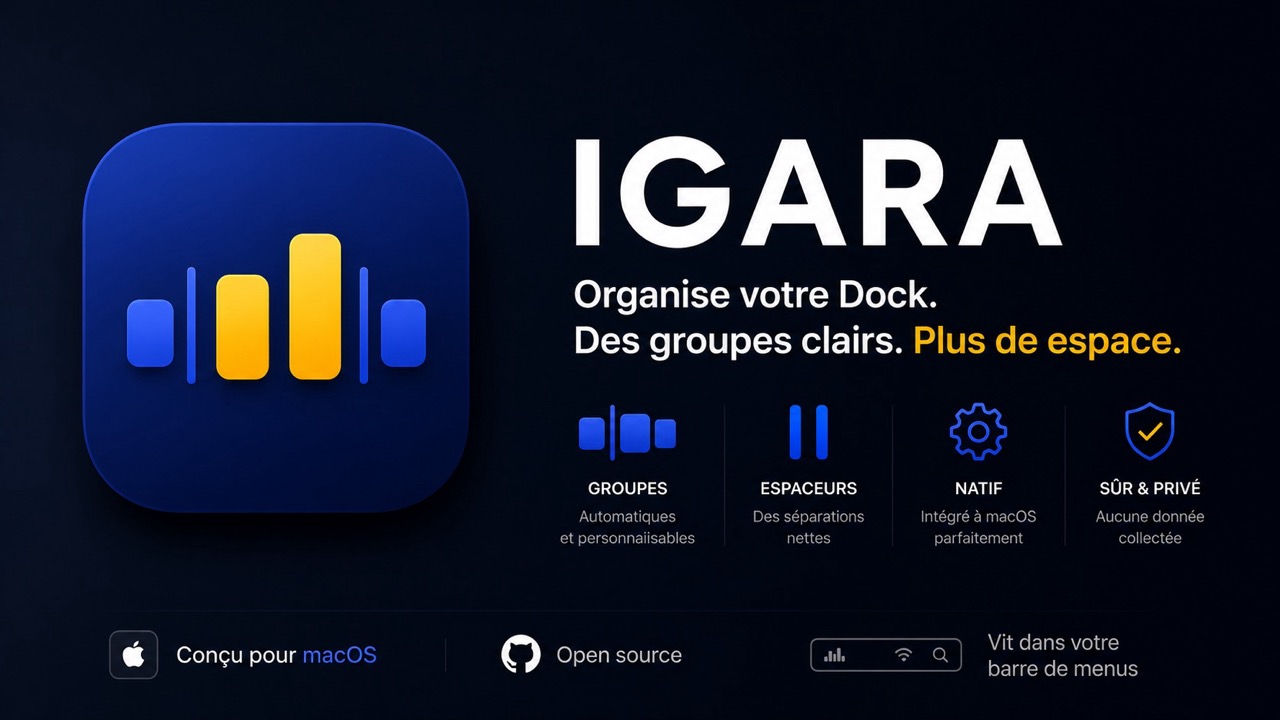 Igara : notre app macOS open source pour organiser le Dock