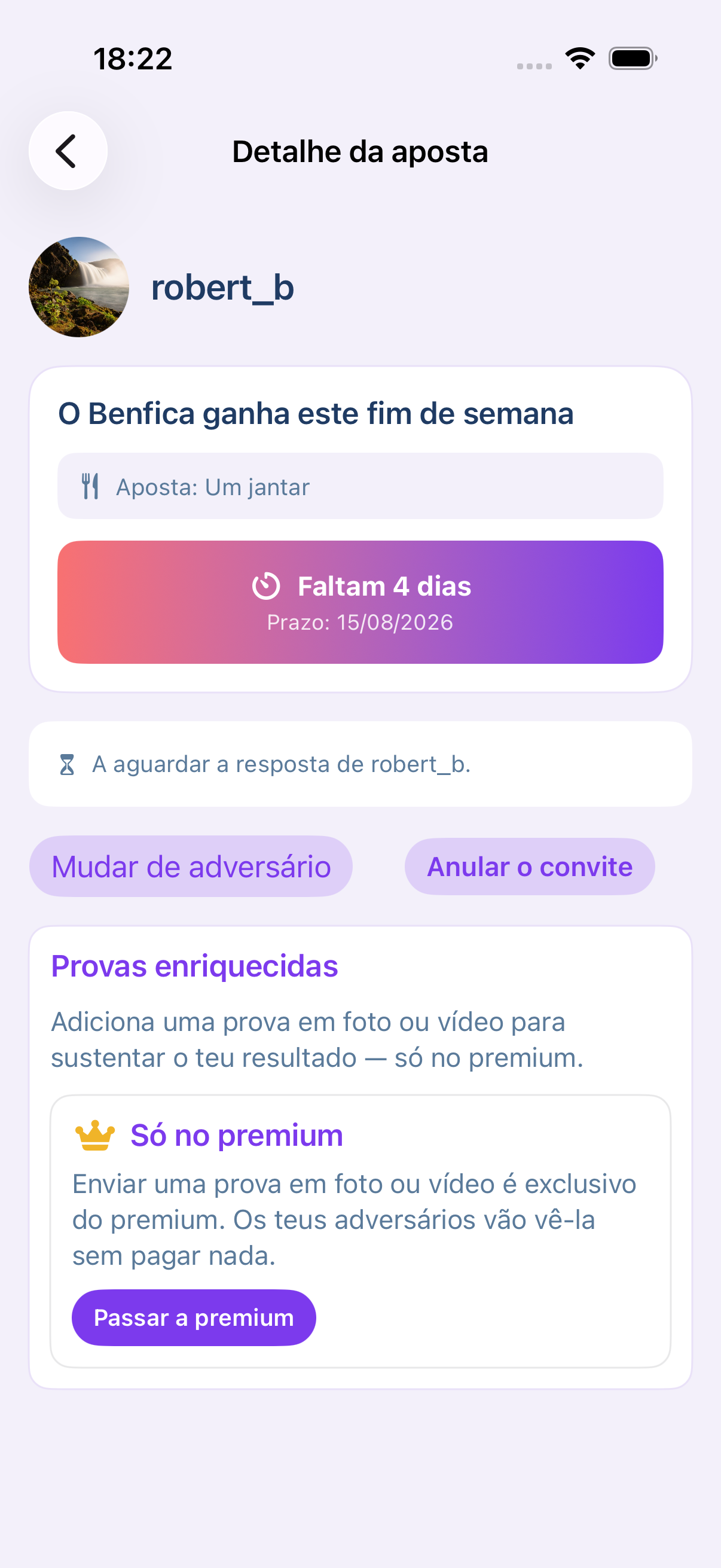 O detalhe de uma aposta: prenda, prazo, adversário